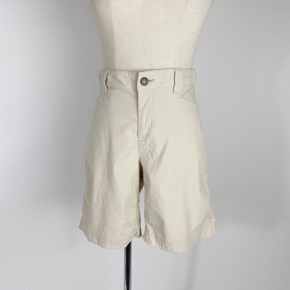 EDDIE BAUER Long Inseam Lightweight Outdoor Short Womens 6 Khaki Tan